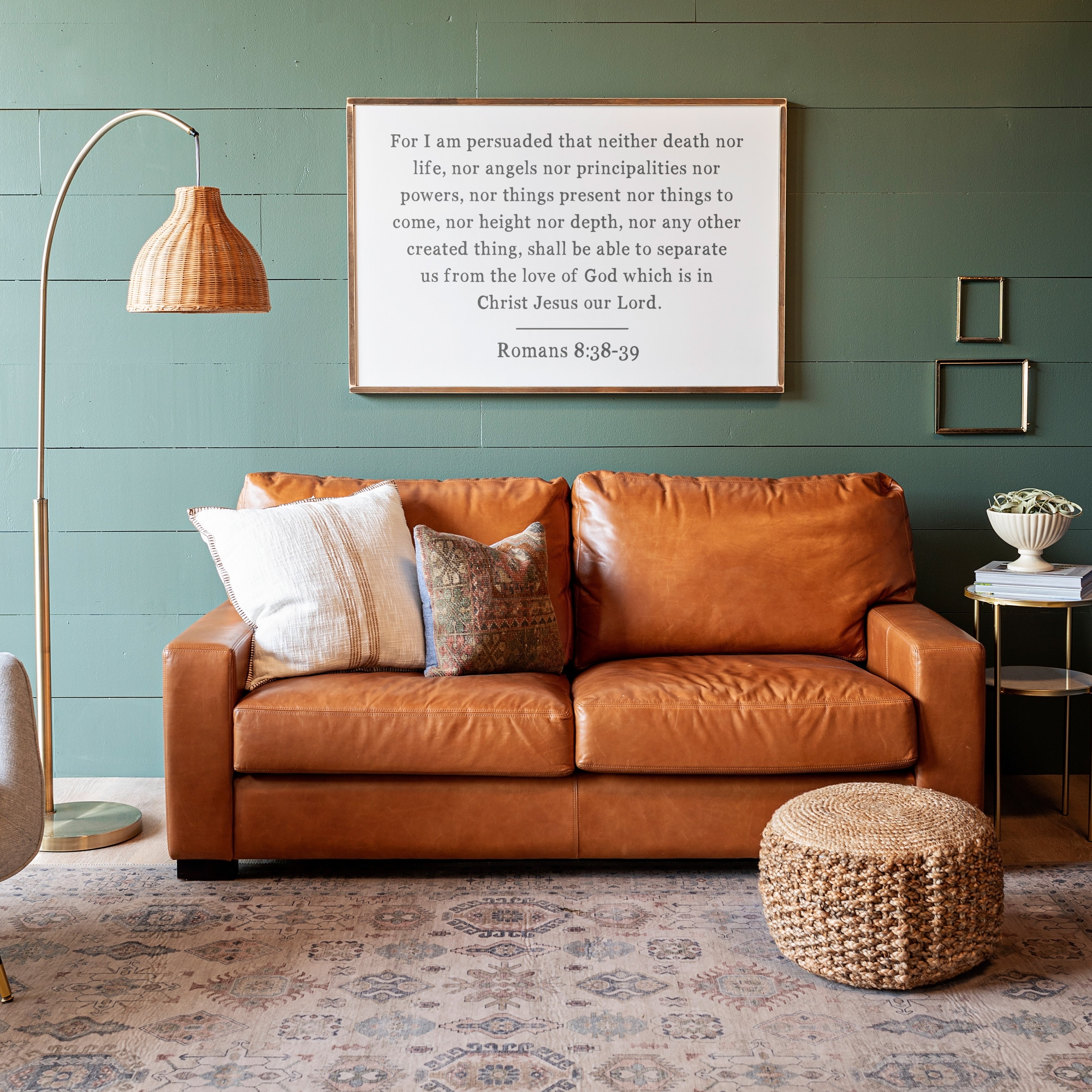 Romans 8:38-39 | Framed Wooden Art - Horizontal