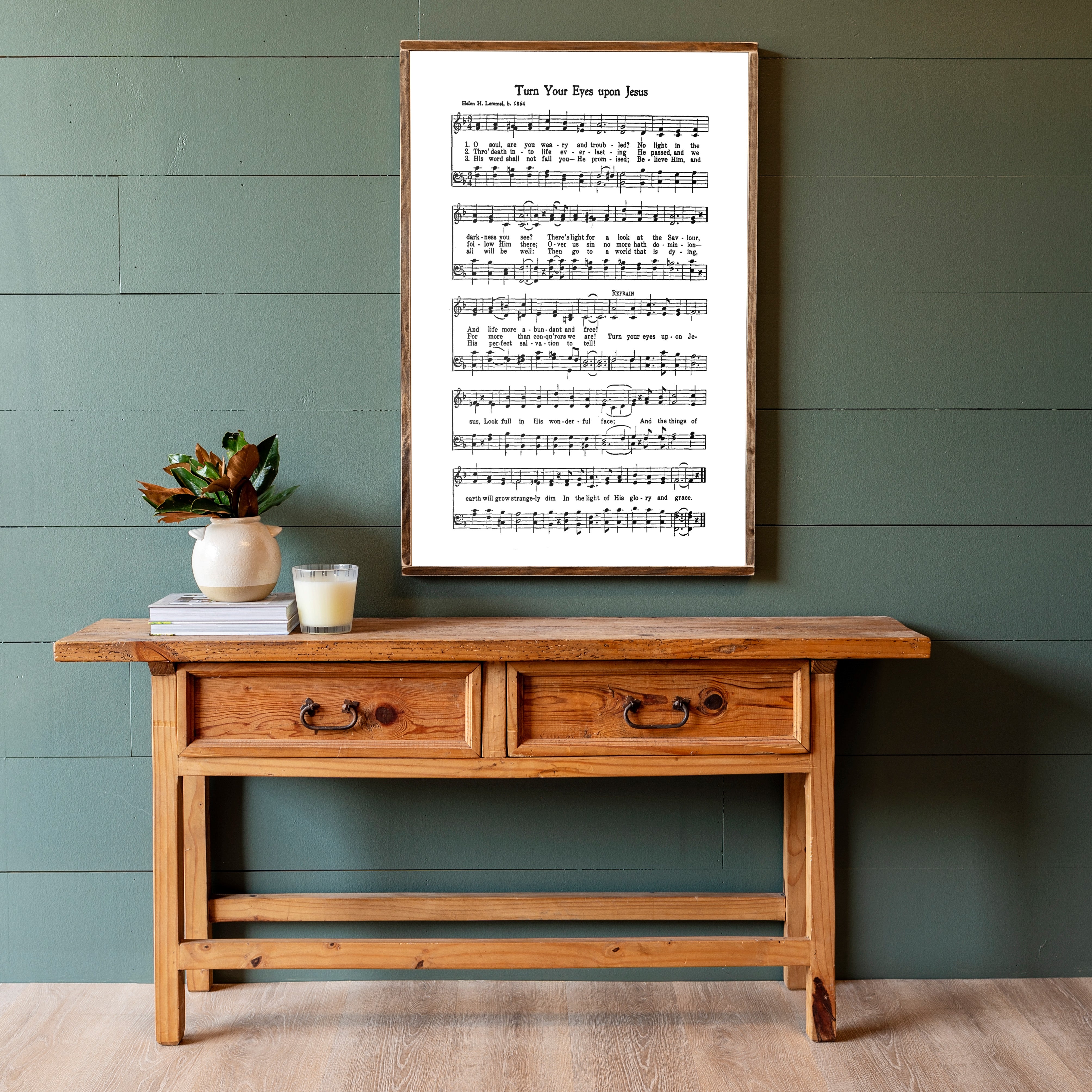 Turn Your Eyes Upon Jesus Hymn | Framed Wooden Art