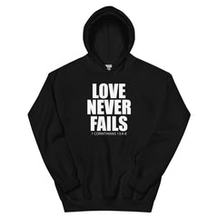 Love Never Fails Christian Hoodie
