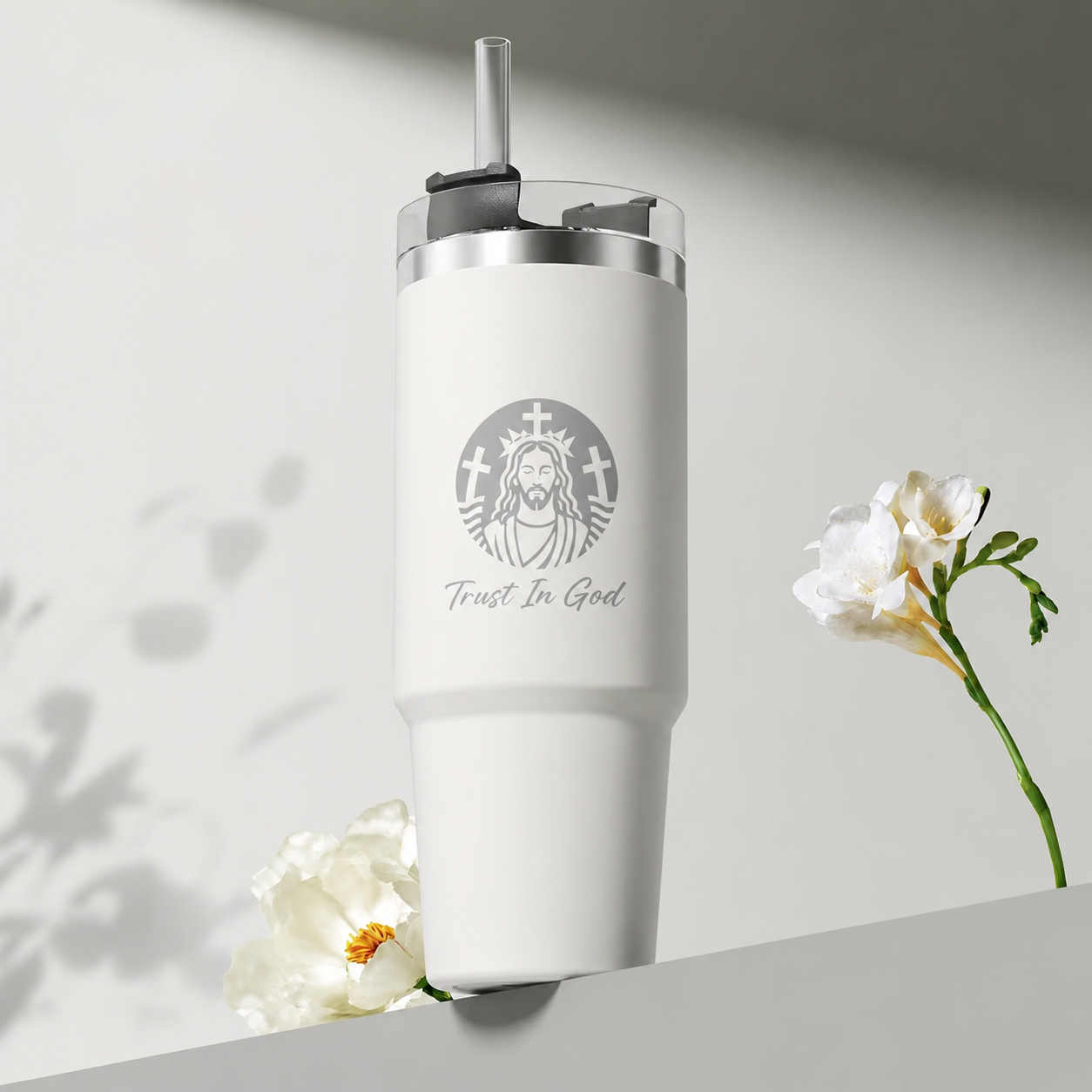 Trust In God Stainless Steel Tumbler – 30 / 40 oz Vacuum Insulated Cup, Keeps Drinks Hot & Cold 8–12 Hours