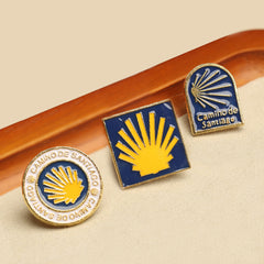 Camino de Santiago Shell Pin Set – Pilgrimage Badge Brooch Collection