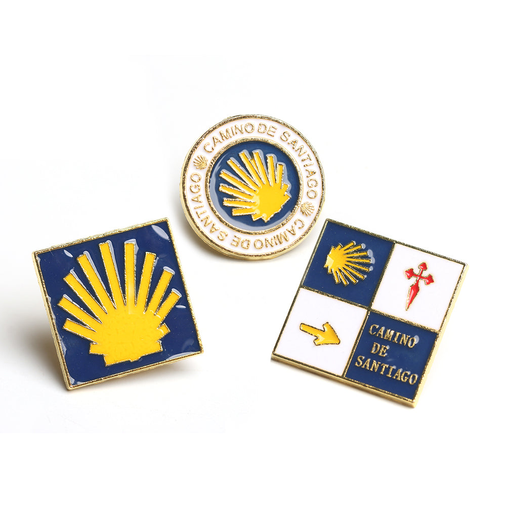 Camino de Santiago Shell Pin Set – Pilgrimage Badge Brooch Collection